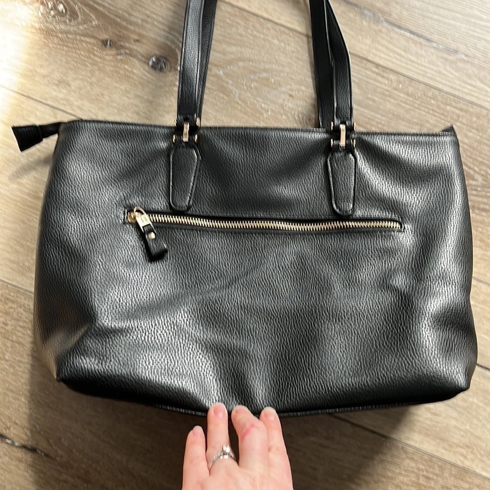 Naturalizer Black Faux Pebbled Leather Shoulder Bag